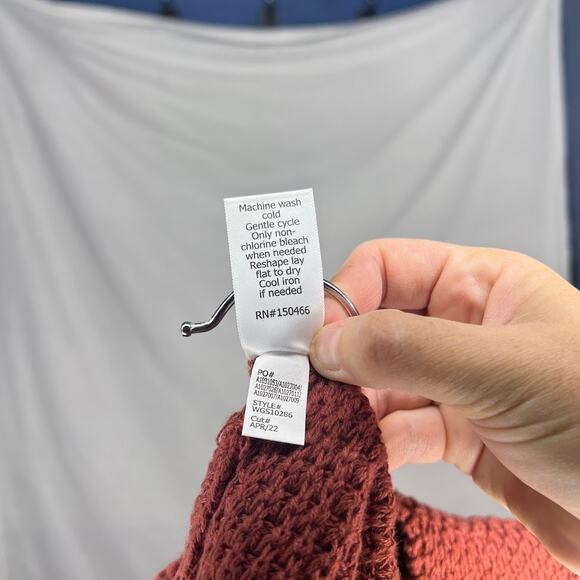 Market & Spruce (XS) Tabatha Waffle Knit Cotton Blend Cocoon Cardigan Rust - Picture 15 of 16